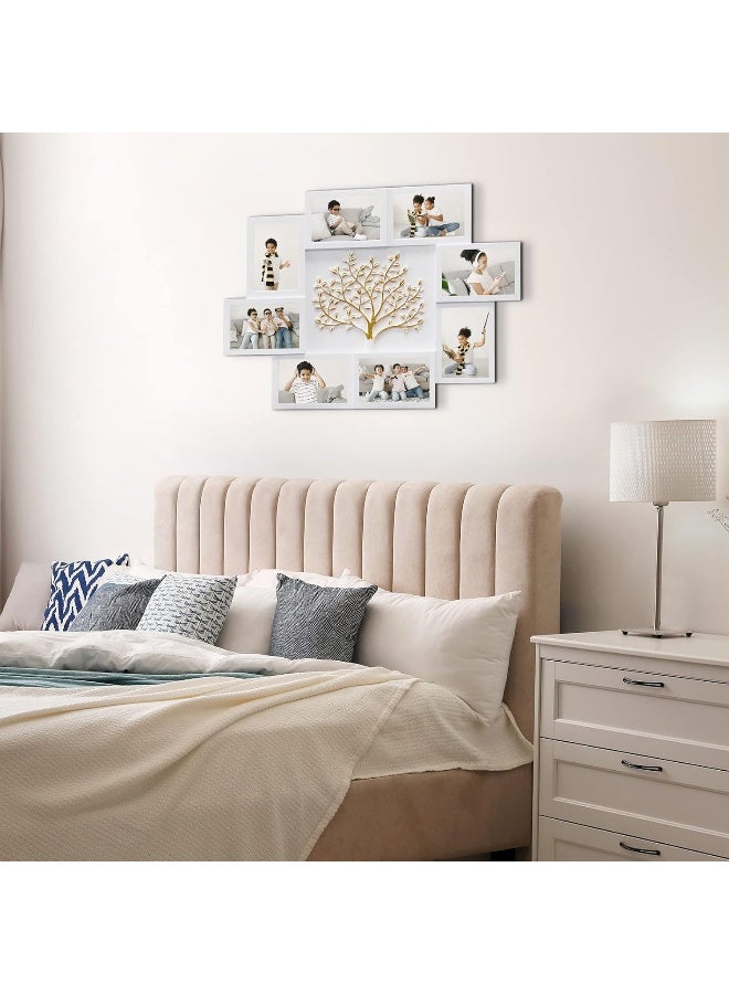 - 8 Photo Collage Frame For Wall 4X6 Picture Frame Collage With Tree Decor Collage Picture Frames For Wall Family Photo Frames For Home Living Room - White
