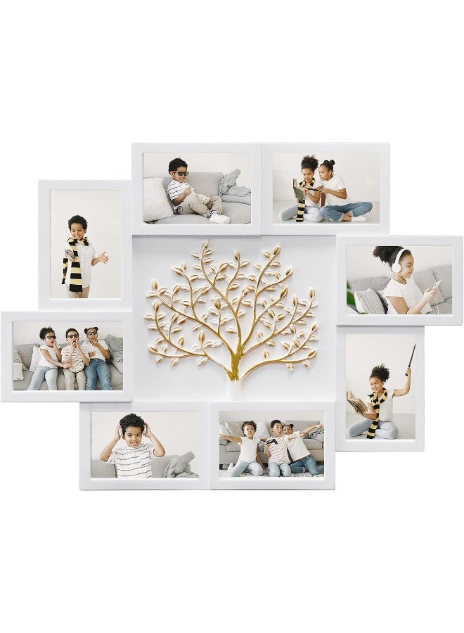 - 8 Photo Collage Frame For Wall 4X6 Picture Frame Collage With Tree Decor Collage Picture Frames For Wall Family Photo Frames For Home Living Room - White