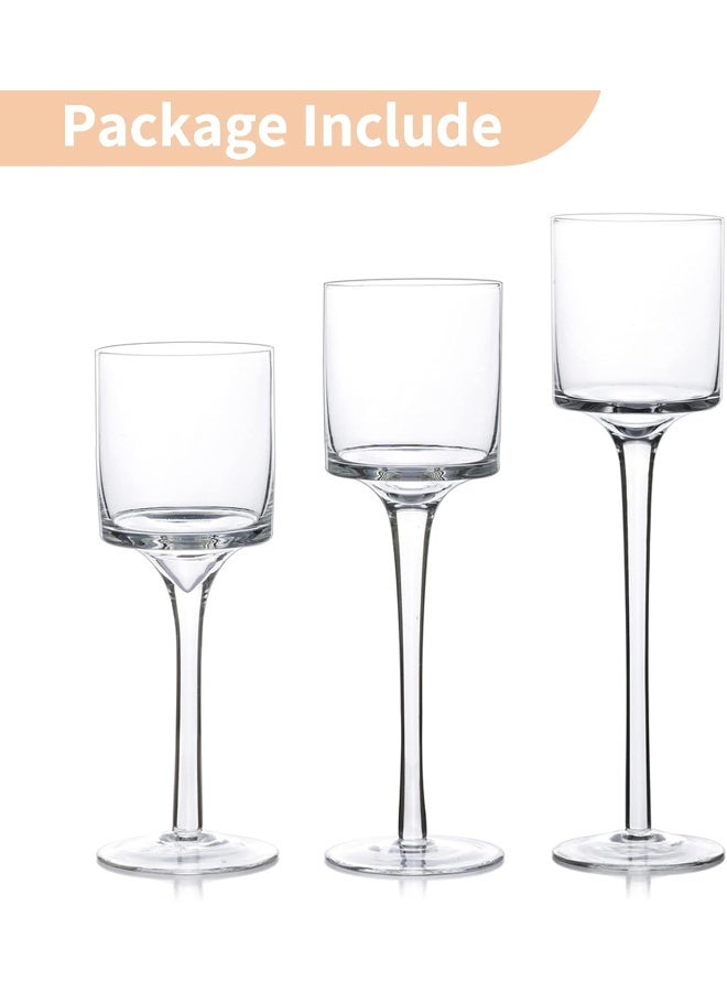 Set Of 3 Elegant Tea Light Glass Candle Holders Wedding Table Centrepiece