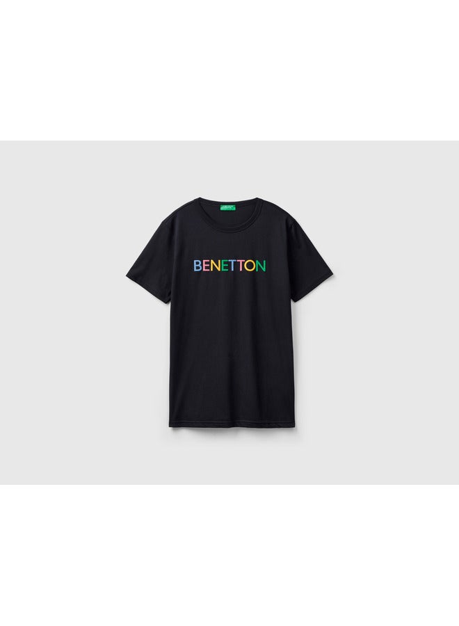 T-Shirt In Organic Cotton With Logo Print