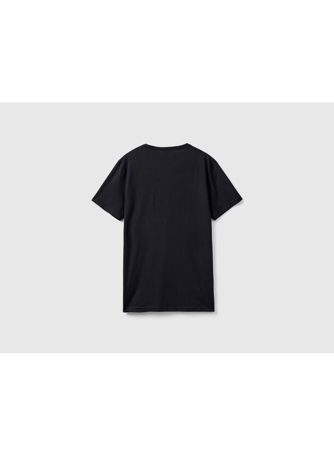 T-Shirt In Organic Cotton With Logo Print