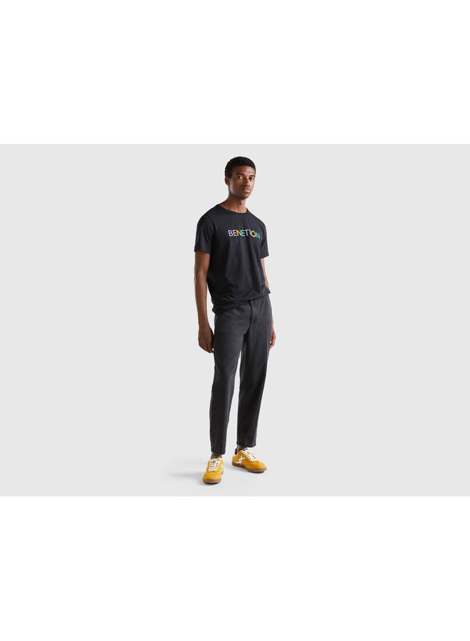 T-Shirt In Organic Cotton With Logo Print