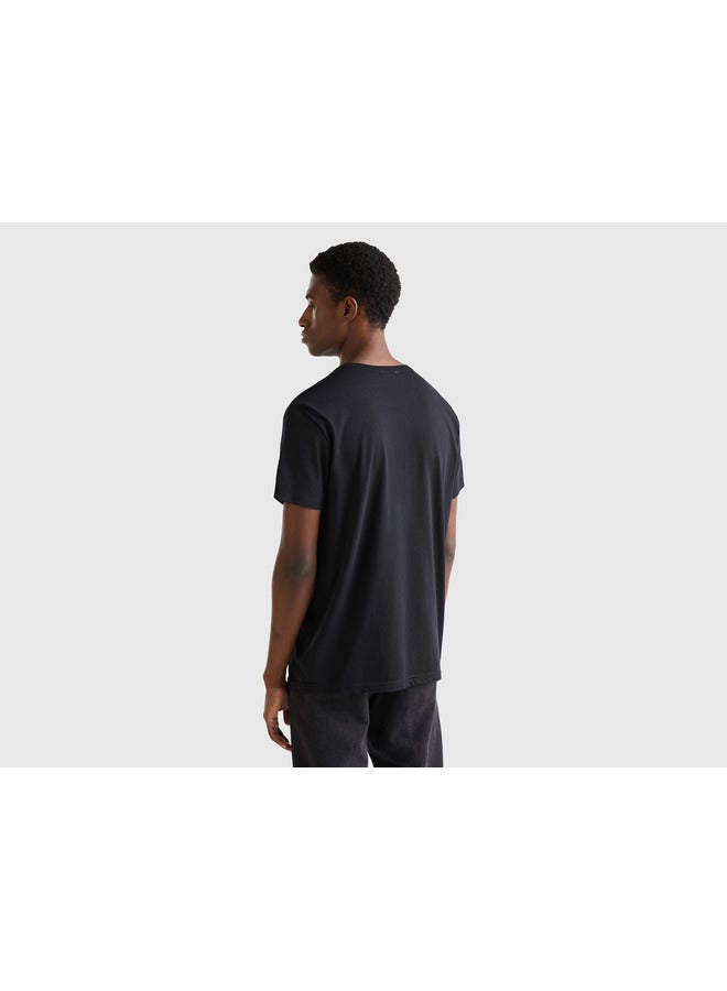 T-Shirt In Organic Cotton With Logo Print