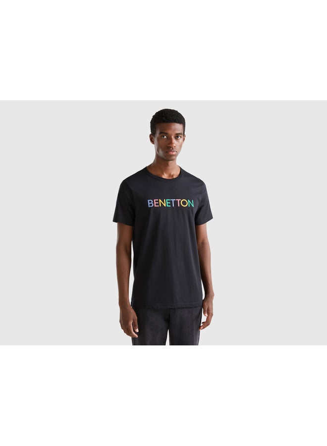 T-Shirt In Organic Cotton With Logo Print