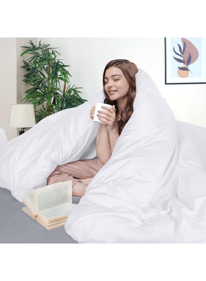 Duvet Cover Queen Size Set - 1 Duvet Cover With 2 Pillow Shams - 3 Pieces Comforter Cover With Zipper Closure - Ultra Soft Brushed Microfiber, 90 X 90 Inches (Queen, White)