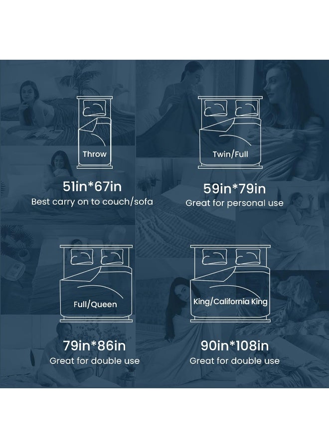Revolutionary Cooling Blanket King, Absorbs Heat To Keep Body Cool For Night Sweats, Double Sided Arc-Chill 3.0 Cool Fiber Q-Max>0.5, Lightweight Summer Cold Blankets Sleeping 90“ X 108”