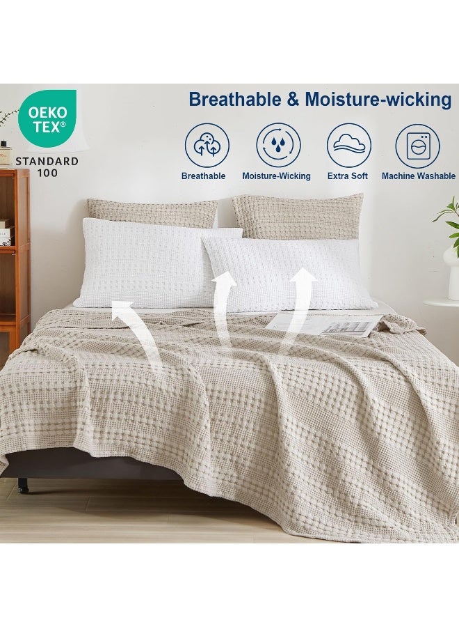 100% Cotton Waffle Blanket King Size, 108