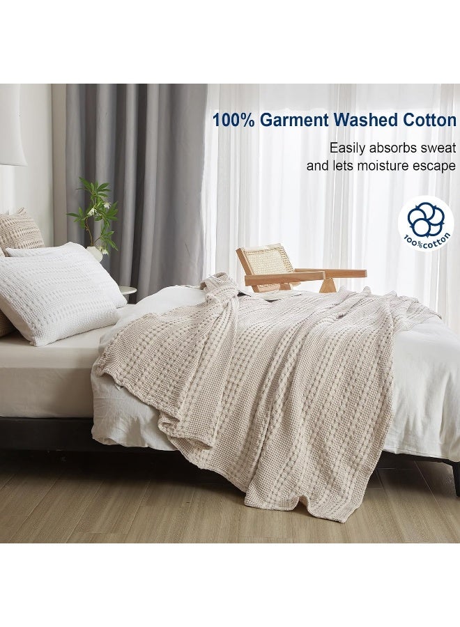100% Cotton Waffle Blanket King Size, 108
