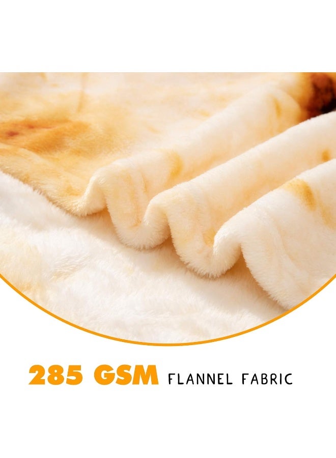 Burritos Tortilla Blanket, Double Sided Giant Flour Tortilla Throw Blanket, Novelty Tortilla Blanket For Your Family, 285 Gsm Soft And Comfortable Flannel Taco Blanket