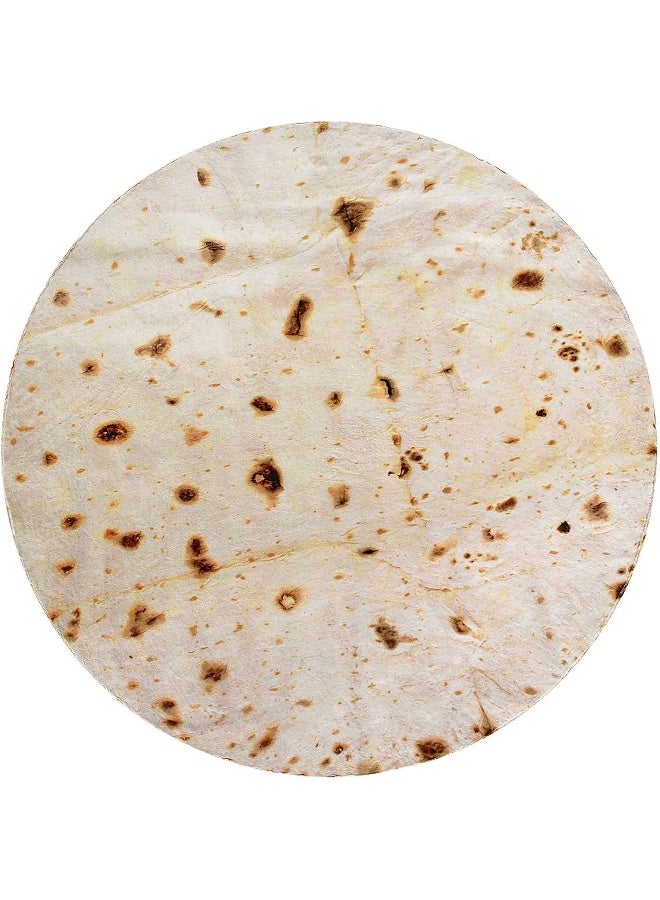 Burritos Tortilla Blanket, Double Sided Giant Flour Tortilla Throw Blanket, Novelty Tortilla Blanket For Your Family, 285 Gsm Soft And Comfortable Flannel Taco Blanket
