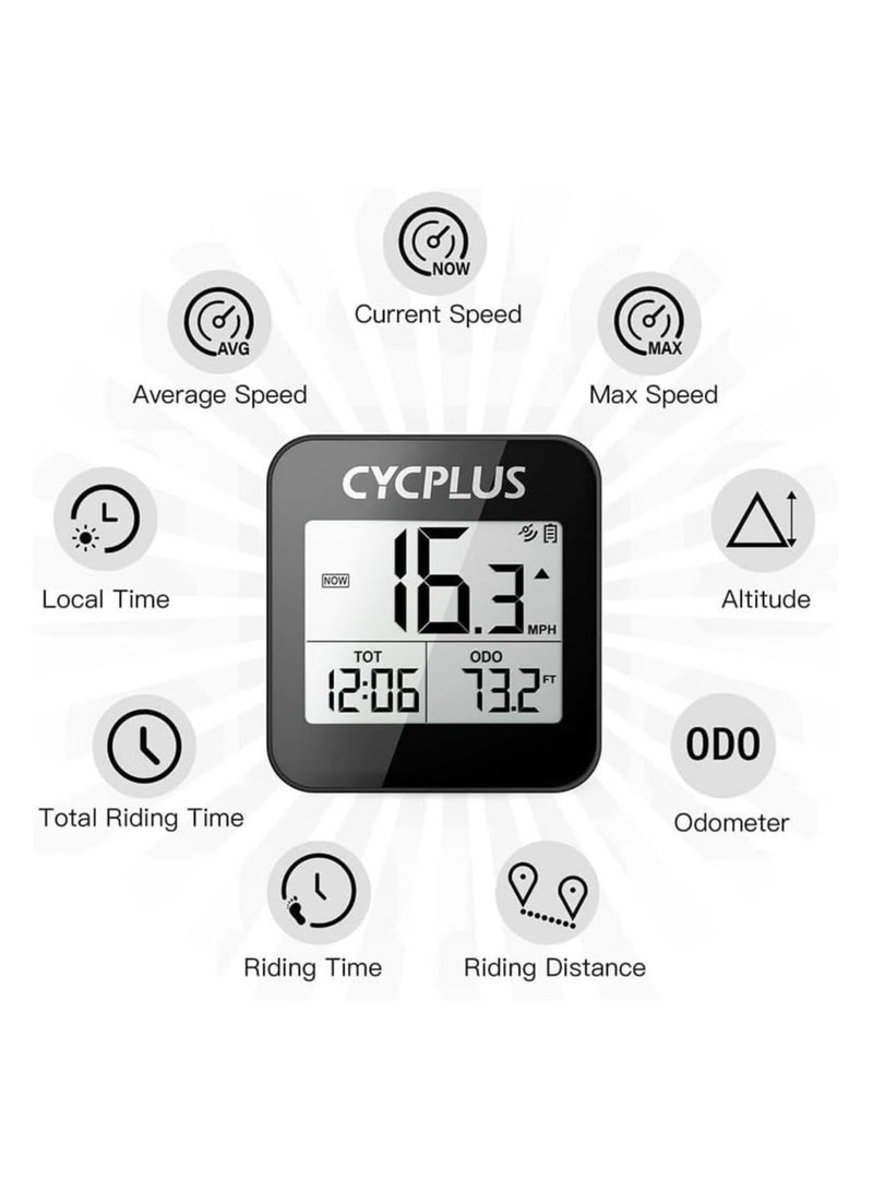 CYCPLUS GPS Bike Computer, Wireless Cycling Computer with Automatic Backlight, Bicycle Speedometer Odometer with Waterproof and Lager Battery