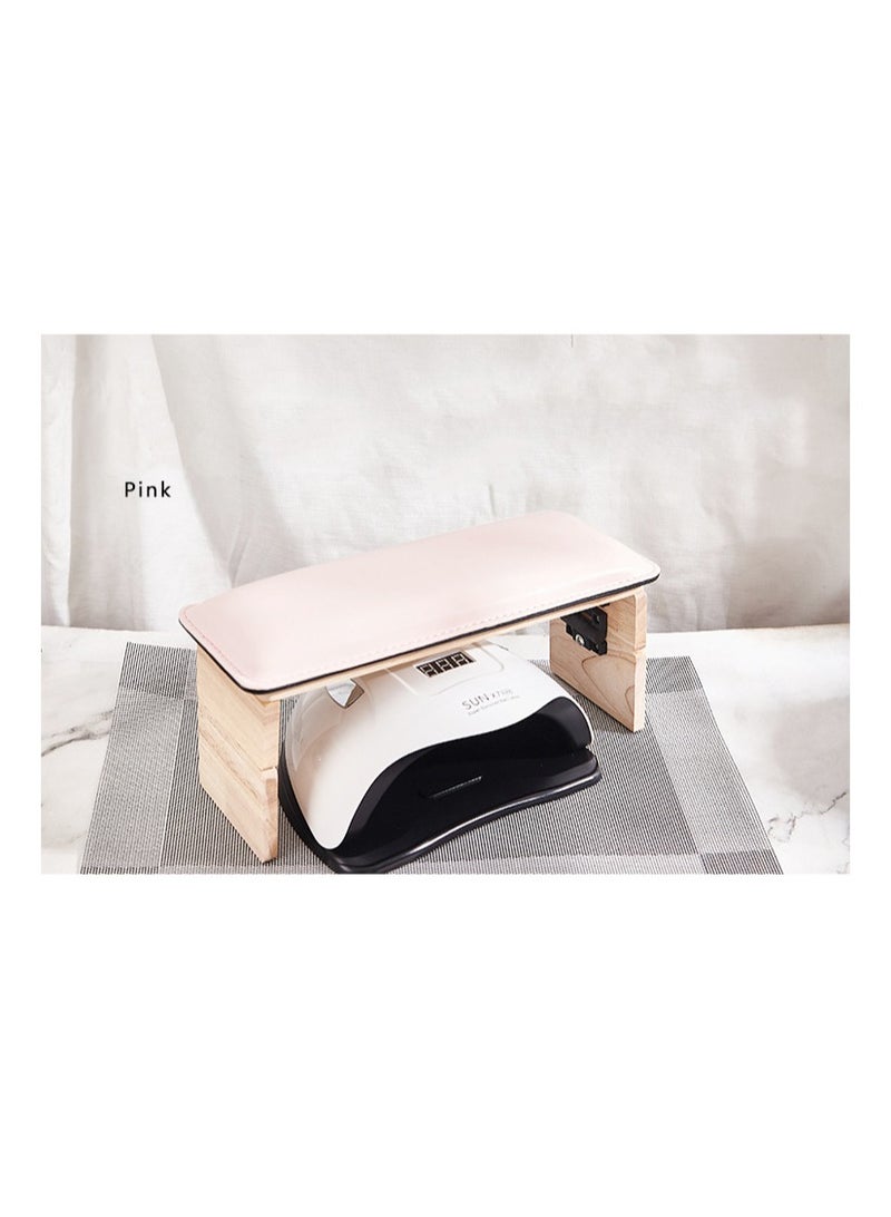 Nail Arm Rest, Folding PU Leather Nail Hand Rest for Manicure, Nail Polish Hand Cushion for Women Girls, Soft Hand Rest for Acrylic Nails/Nail Hand Pillow for Manicure Salon Use, Pink