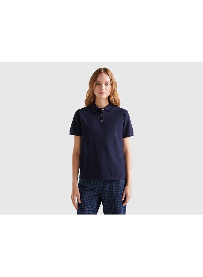 Polo in stretch organic cotton