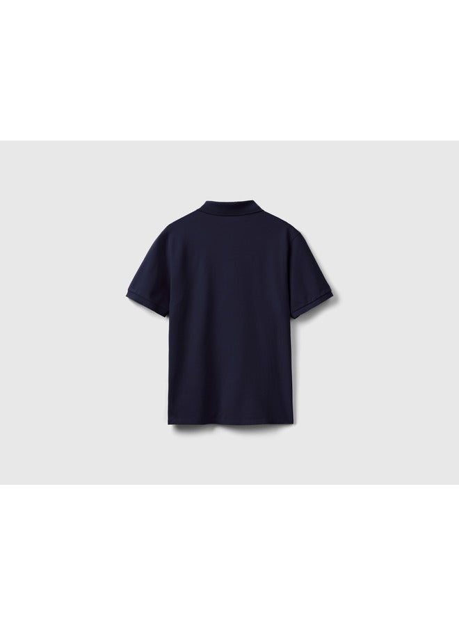 Polo in stretch organic cotton