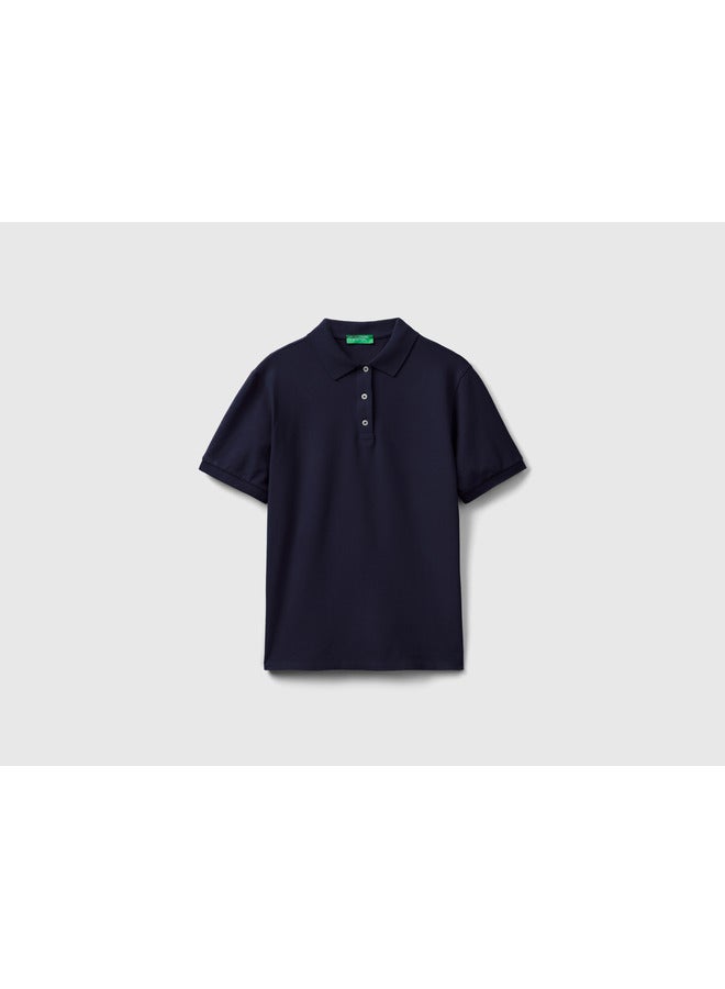 Polo in stretch organic cotton