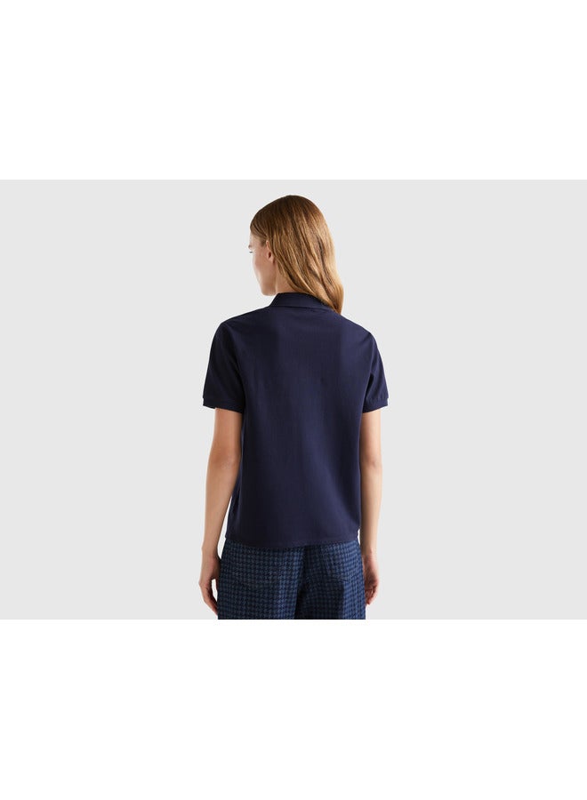 Polo in stretch organic cotton