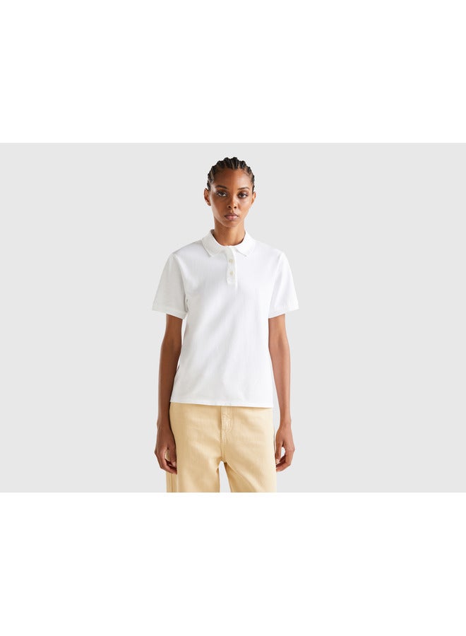 Polo in stretch organic cotton