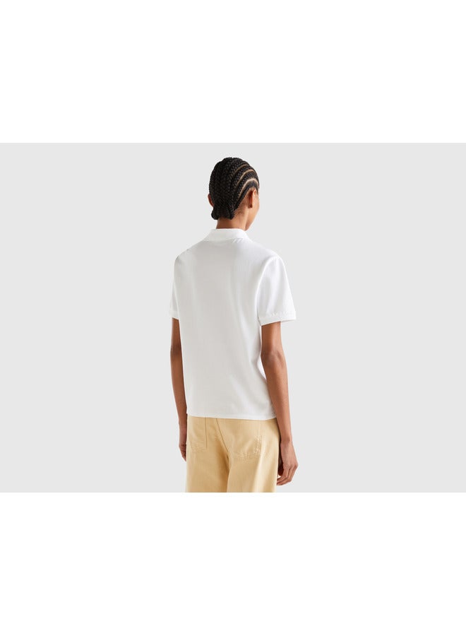 Polo in stretch organic cotton