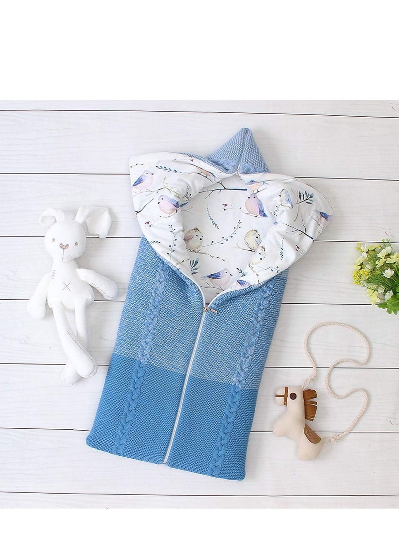 Newborn Baby Swaddle Blanket Soft Fleece Sleeping Bag Thick Warm Stroller Wrap Multi-Functional Sleeping Mat for Infants