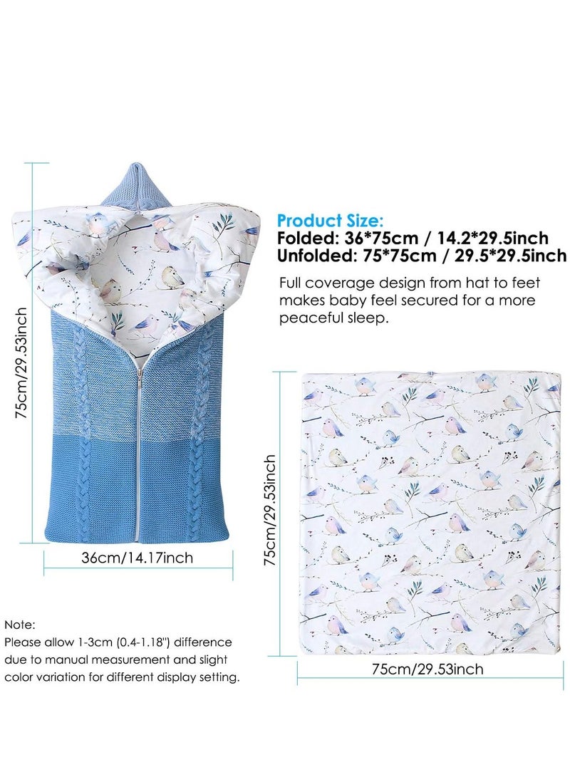 Newborn Baby Swaddle Blanket Soft Fleece Sleeping Bag Thick Warm Stroller Wrap Multi-Functional Sleeping Mat for Infants