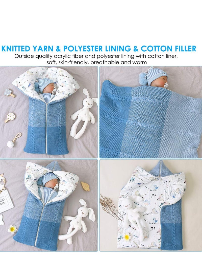 Newborn Baby Swaddle Blanket Soft Fleece Sleeping Bag Thick Warm Stroller Wrap Multi-Functional Sleeping Mat for Infants