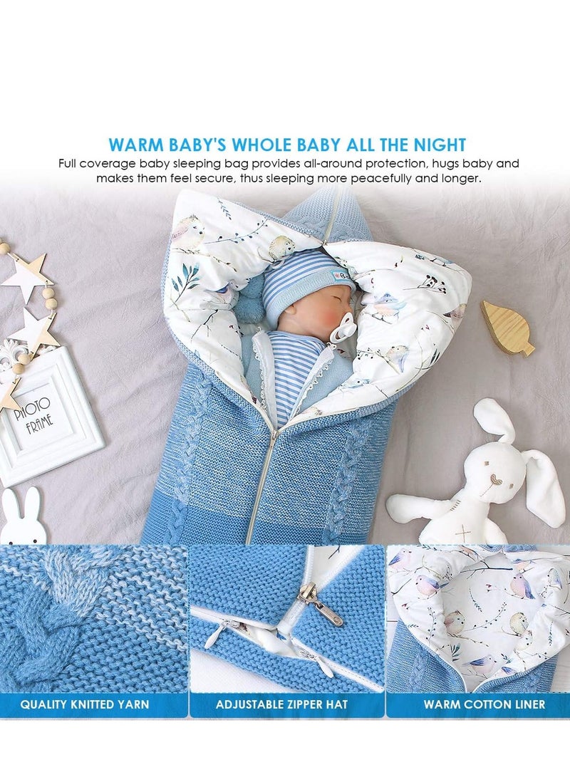 Newborn Baby Swaddle Blanket Soft Fleece Sleeping Bag Thick Warm Stroller Wrap Multi-Functional Sleeping Mat for Infants