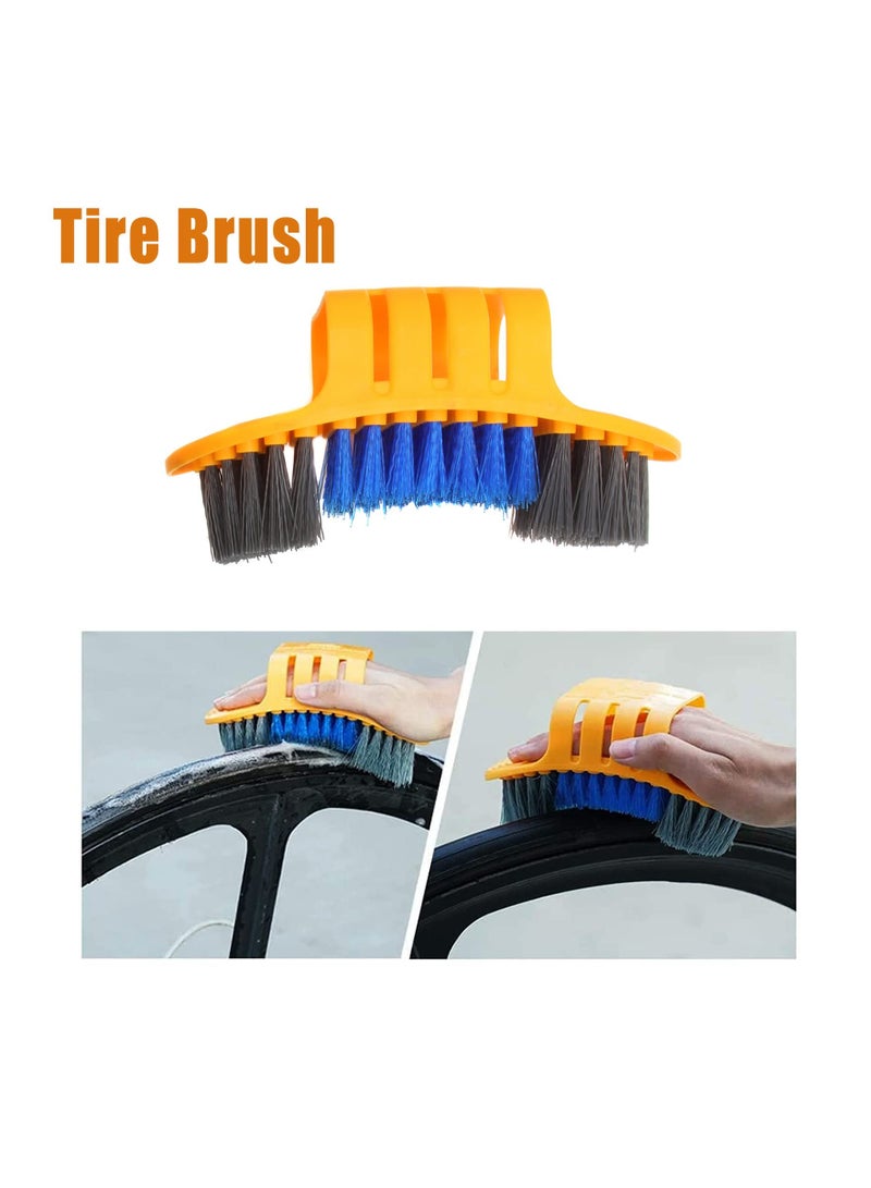 9Pcs Bike Cleaning Tool Set, Including Bike Chain Tire Scrubber, Cycling Corner Stain Dirt Clean, Suitable for Mountain, Road, City, Hybrid, BMX and Folding Bike