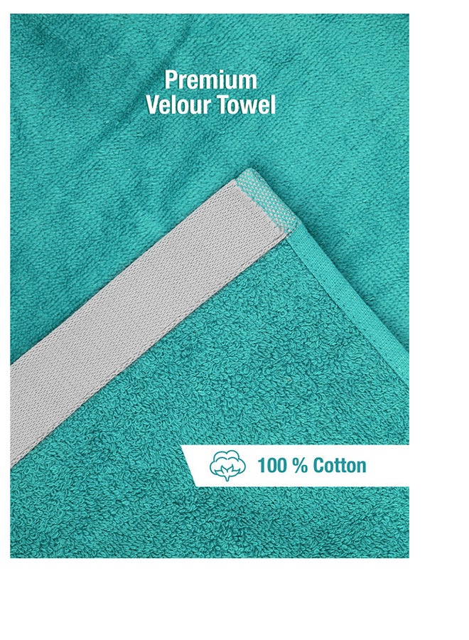 2 Piece Oversized Velour Luxury Beach Towel -Fluffy Velour Cotton 90 x 165 Cm-  450 GSM 100 % Cotton