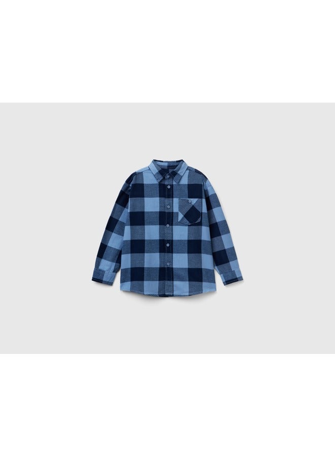 Plaid shirt in 100% cotton