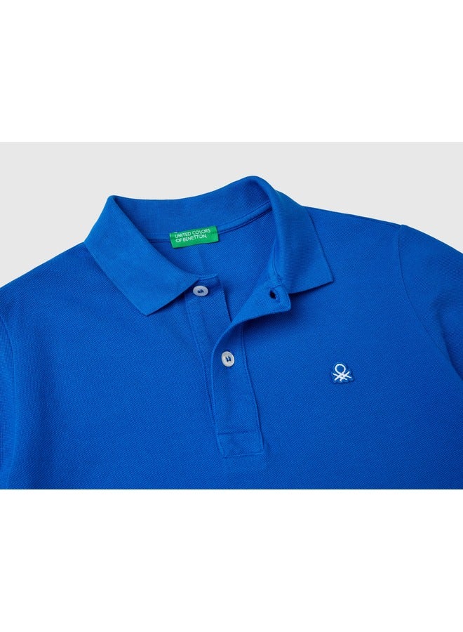 Slim fit polo in 100% organic cotton