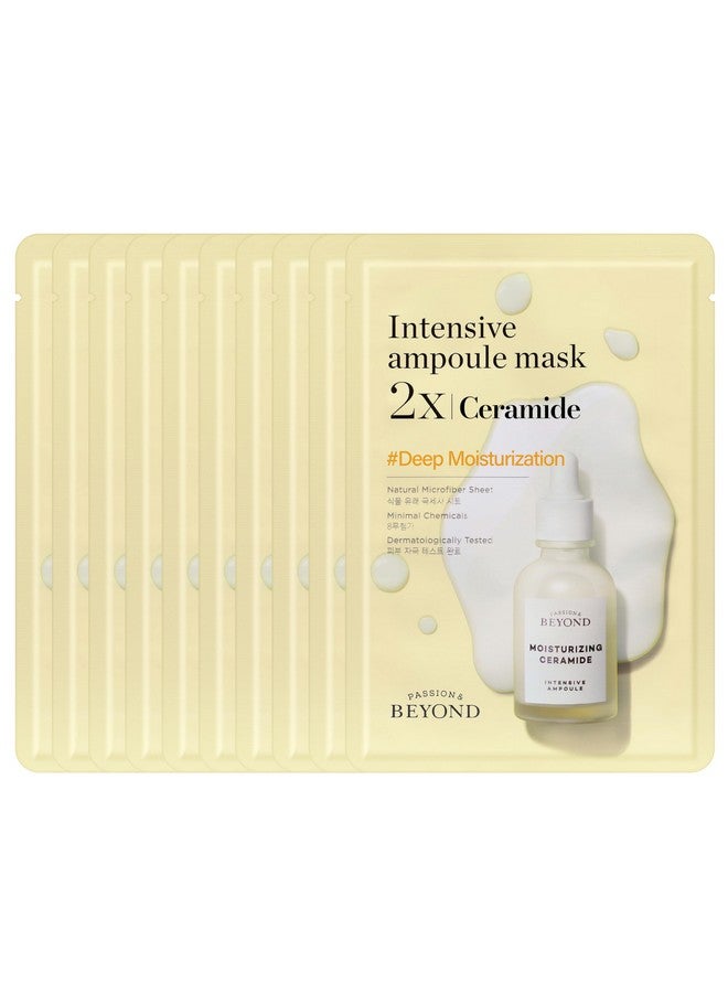 Beyond Intensive Ampoule Mask 2X Ceramide For Hydrating And Moisturizing Care For Dry And Sensitive Skin Hypoallergenic Facial Sheet Masks For Intensive Skin Hydration (25Ml/0.85Fl Oz* 10 Sheets)