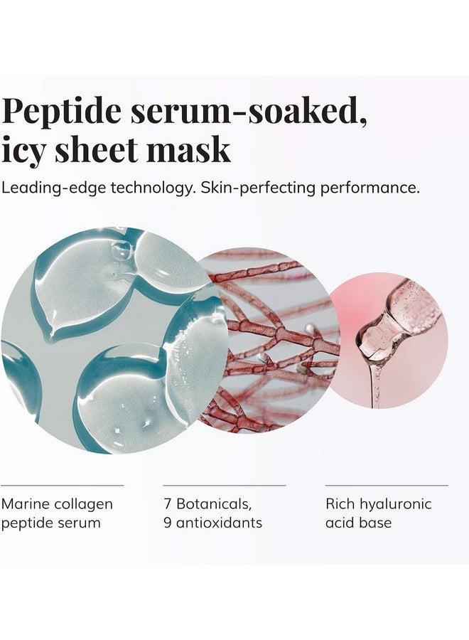 Bio Cell+ Mask Marine Collagen & Peptide Brightening Serum Face Mask Antiaging Facial With Hyaluronic Acid No Parabens Or Sulfates (4 Sheet Masks)