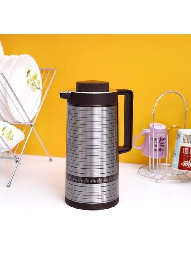 Stainless Steel Vacuum Flask Silver/Black 1.3Liters