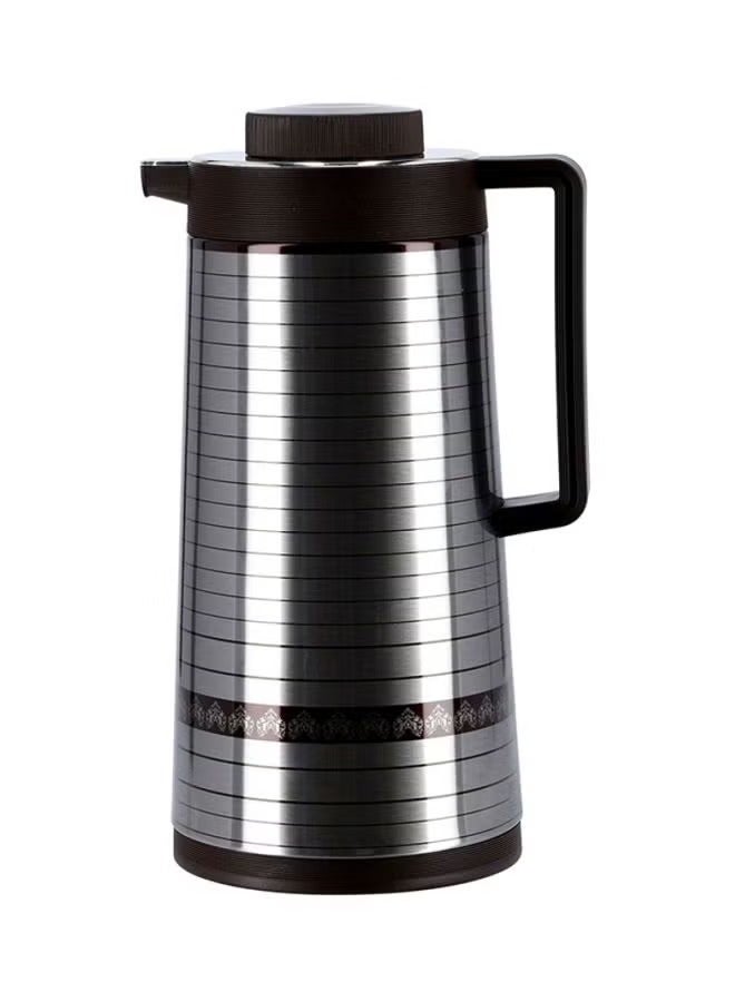 Stainless Steel Vacuum Flask Silver/Black 1.3Liters