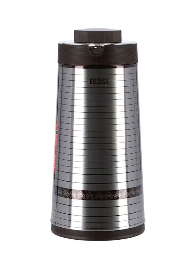 Stainless Steel Vacuum Flask Silver/Black 1.3Liters