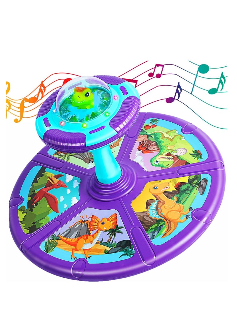 360° Spinning Toy with LED Light and Music, Sensory Toys for Toddlers, Sit and Spin Toys, Early Development Toy for Kids Aged 18 Months +