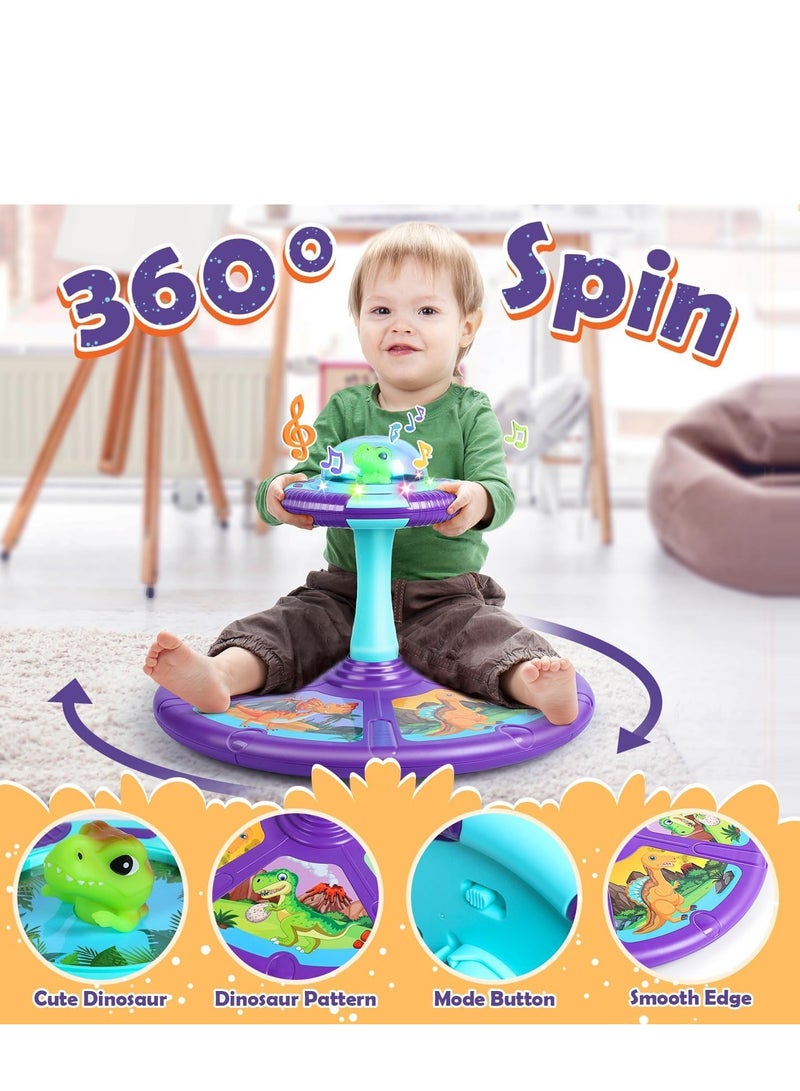 360° Spinning Toy with LED Light and Music, Sensory Toys for Toddlers, Sit and Spin Toys, Early Development Toy for Kids Aged 18 Months +