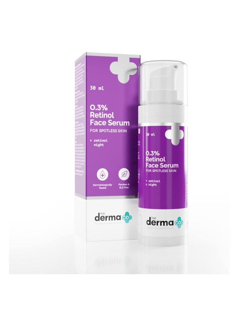 The Derma Co 0.3% Retinol Face Serum for Younger-Looking & Spotless Skin - 30 ml(dermaco)