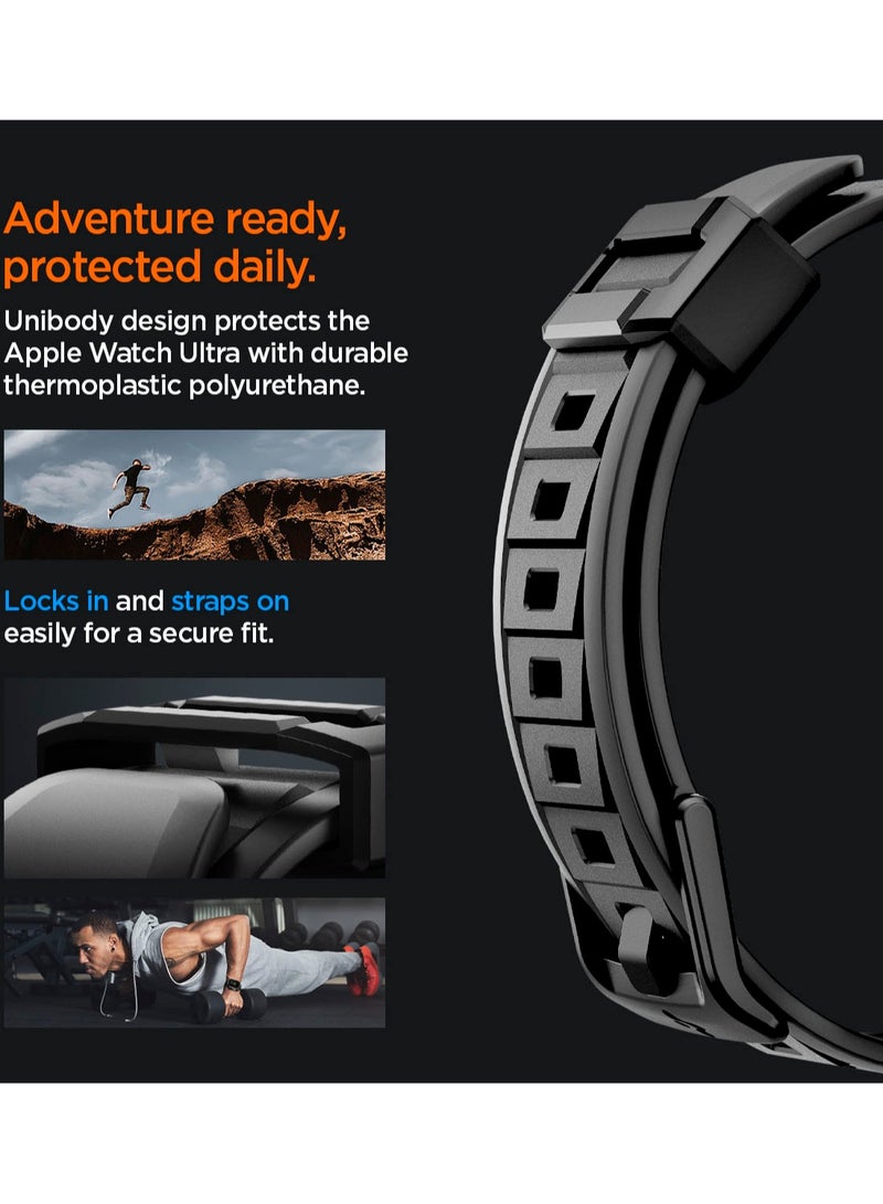 Rugged Armor Pro for Apple Watch Ultra 2 / Ultra 49mm Case Cover with Band - Black