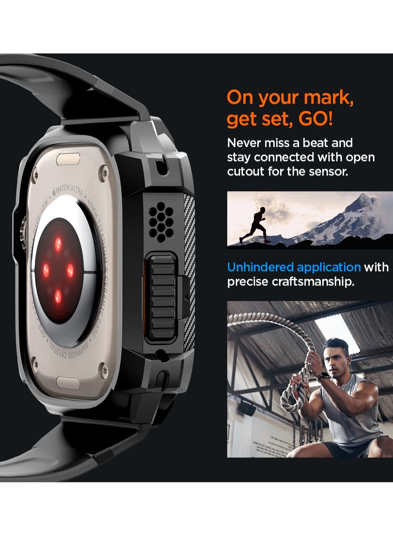 Rugged Armor Pro for Apple Watch Ultra 2 / Ultra 49mm Case Cover with Band - Black