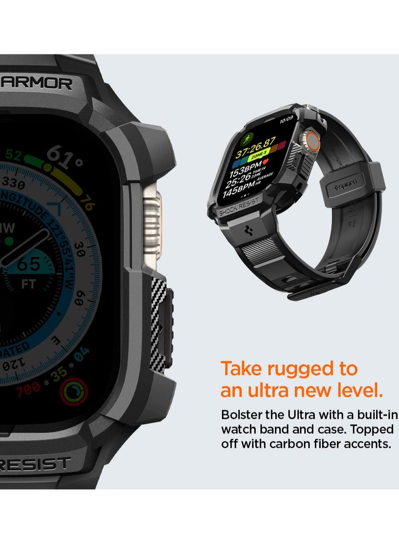 Rugged Armor Pro for Apple Watch Ultra 2 / Ultra 49mm Case Cover with Band - Black