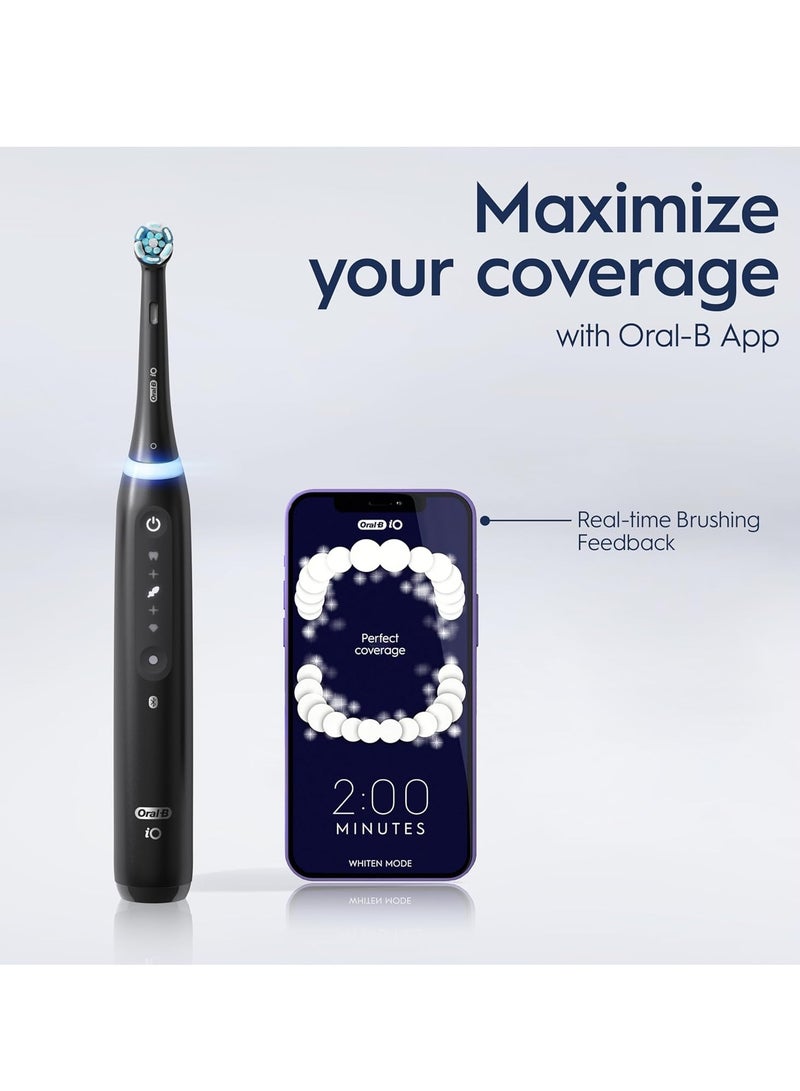 Oral B iO5 Series 5N Electric Rechargeable Toothbrush, Built with AI, Optimal Pressure Control, LED Interface, Bluetooth Connectivity, 5 Personalized Brush Modes – White