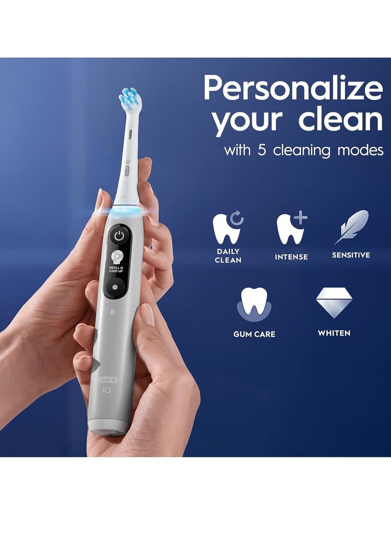 Oral B iO6 Series 6N Electric Rechargeable Toothbrush, Built with AI, Optimal Pressure Control, LED Interface, Bluetooth Connectivity, 5 Personalized Brush Modes – White