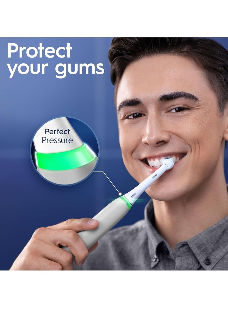 Oral B iO6 Series 6N Electric Rechargeable Toothbrush, Built with AI, Optimal Pressure Control, LED Interface, Bluetooth Connectivity, 5 Personalized Brush Modes – White