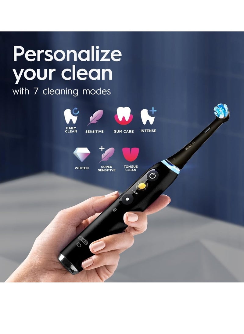 Oral-B iO Series 9 Special Edition Electric Toothbrush, 7 Cleaning Modes, Dental Care, Colour Display, Charging Travel Case & Beauty Bag, Black Onyx– Black