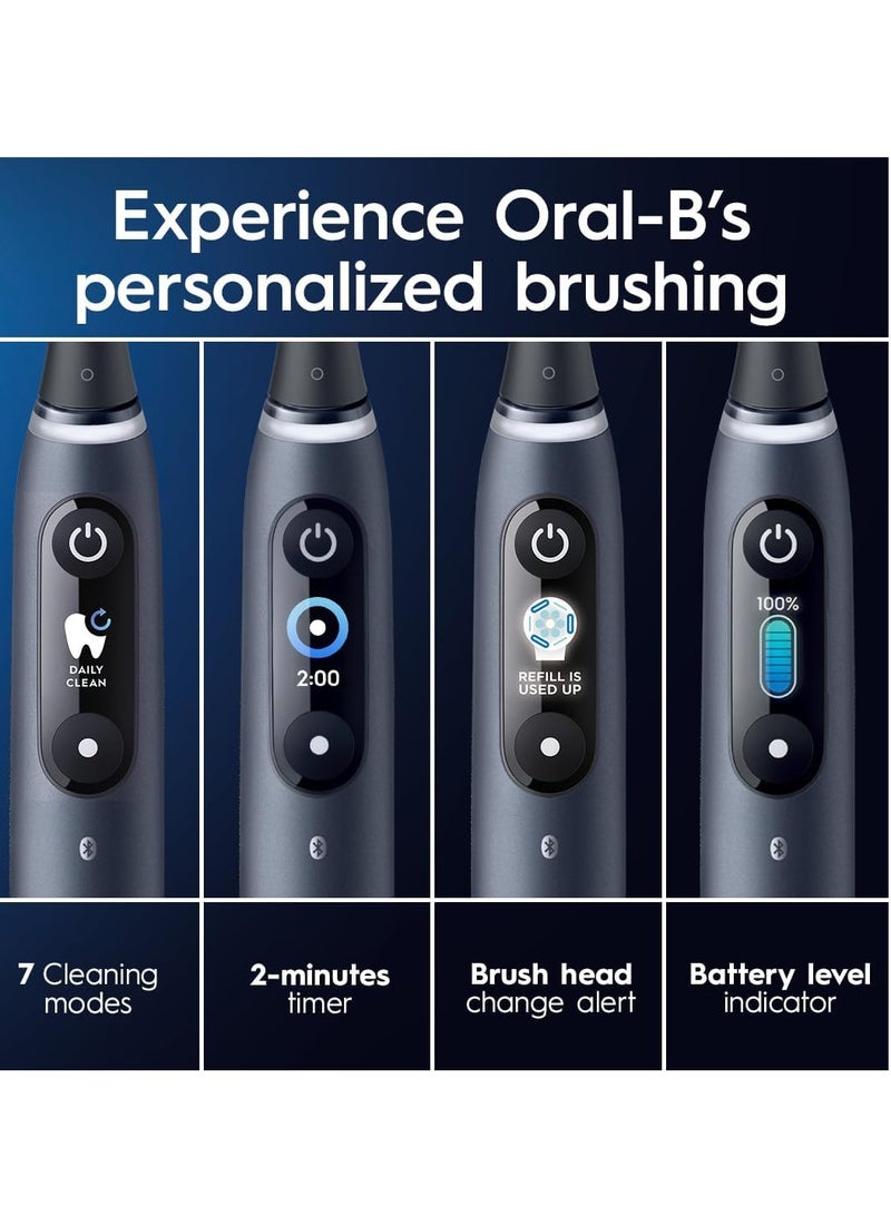 Oral-B iO Series 9 Special Edition Electric Toothbrush, 7 Cleaning Modes, Dental Care, Colour Display, Charging Travel Case & Beauty Bag, Black Onyx– Black