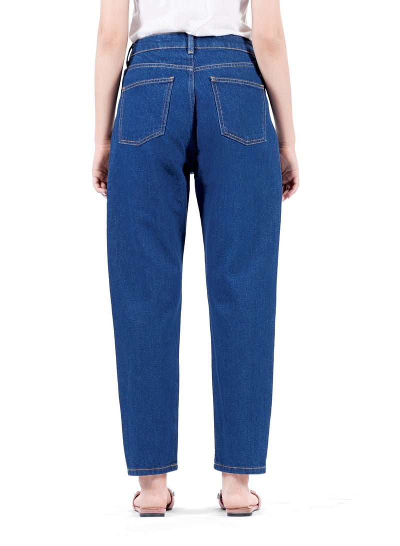 Web Denim Highwaist MOM Fit Jeans for Women – Stretchable & Straight Cotton Denim Pants