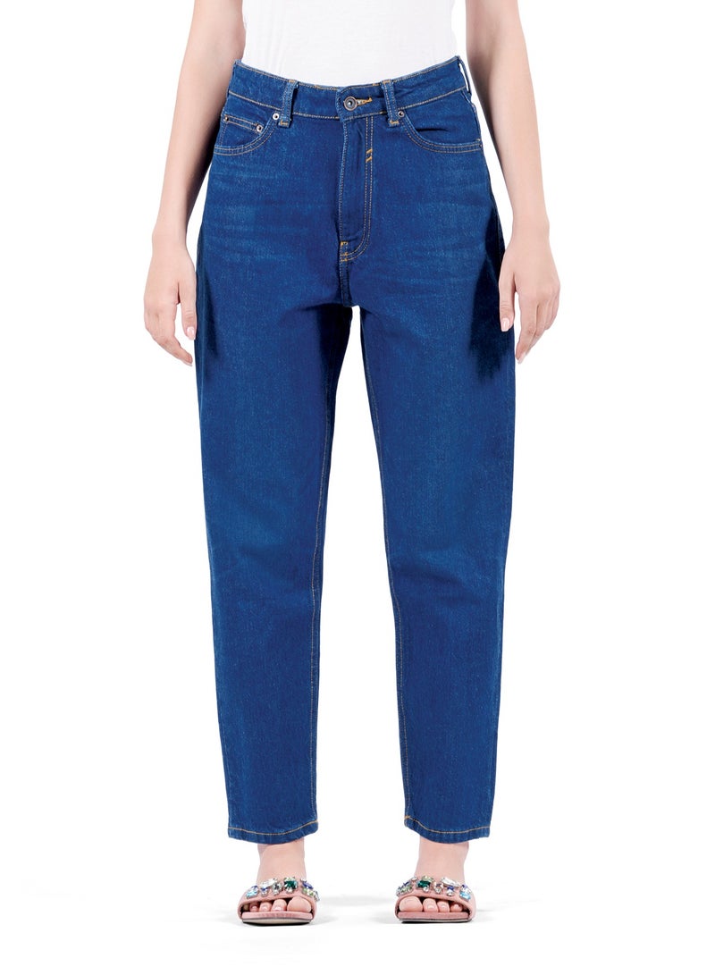Web Denim Highwaist MOM Fit Jeans for Women – Stretchable & Straight Cotton Denim Pants