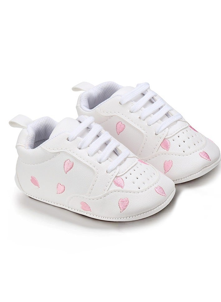 Soft-Soled Velcro Baby White Shoes For Boys And Girls