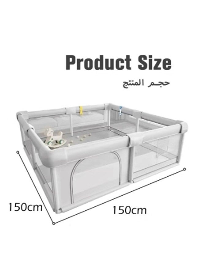 Baby Playpen With Safety Fence,Household Climbing Mat With 60 Sea Balls,Indoor Play Game Fence